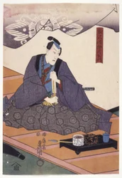 市川ダンジュル？ Ⅷ 駒沢次郎左衛門役（色木版画）