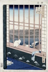 名所江戸百景より「浅草田甫酉の町詣」、1861年