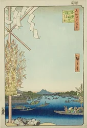 名所江戸百景』より「浅草川・大川端・宮戸川」（浅草川大川端宮戸川）No.60