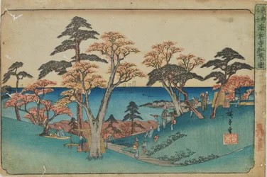『東都名所』シリーズより「海安寺の紅葉」