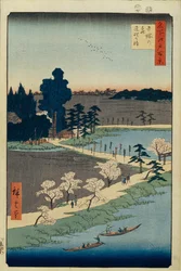 吾妻の森神社と絡み合う樟脳名所江戸百景1856-1858