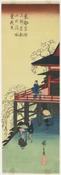 1830〜1844年に上野の東永山寺の清水堂から見た桜