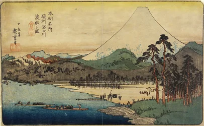 日州_富士川のフェリーボートc。 1832-1839
