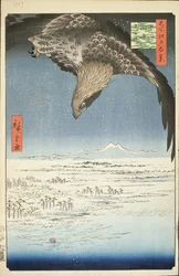 江戸の名所百景No.107深川須崎と十万壺（1857）（木版画）