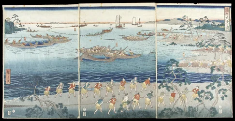 湾内の大漁の場面
