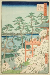 名所江戸百景 第11景「上野清水堂・不忍池