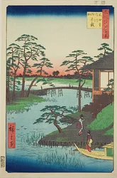 名所江戸百景』より「木久保寺・内川入江・御前斎畑」92番