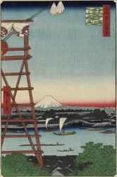 Motoyanagi Bridge and Eko_in Temple in Ryo_goku, May 1857