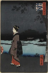 三宅運河の夜景、松地丘、1857年8月