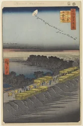 日本河岸、吉原、名所江戸百景1857年（版画）