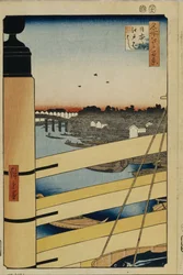 日本橋と江戸橋の名所江戸百景1856-1858