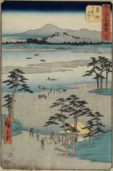 No.29 Ferry on the Tenryu_ River, Mitsuke, July 1855
