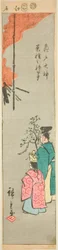 亀戸天神なたねの神社で菜種を奉納する「江戸名所はりまぜ図会」連載の一部
