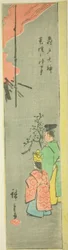亀戸天神なたねの神社で菜種を奉納する「江戸名所はりまぜ図会」連載の一部
