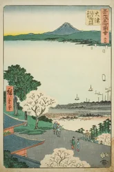大津 三井寺観音堂より大津と湖遠景 『五十三次名所図会』シリーズ 54 通称タテト