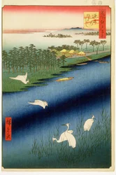 坂西フェリーシリーズ67江戸百景江戸時代・安政1857年（版画）