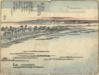 Samezu Beach at O_mori, South of Shinagawa, c. 1850-1853