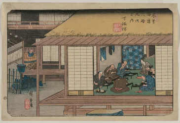 下諏訪、木曽街道の六十九次、1835-38年。