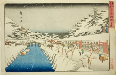 芝赤羽の雪（芝赤羽の雪） 連載「東都名所図」より