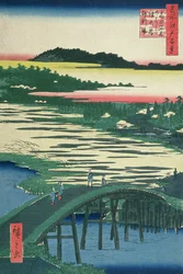 菅田見橋、表影橋、高田のジャリバ、「江戸百景」1857年（カラー木版画）