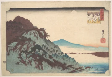 琵琶湖石山の秋月