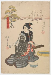豊かさと繁栄をもたらす木々：朝興、江戸時代、1847年（色木版）
