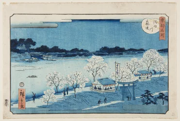 隅田川見廻り堤」（カラー木版画