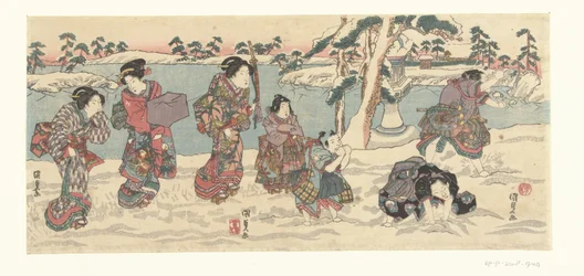 雪玉を投げる
