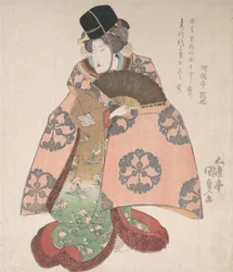 扇を持って立つ歌舞伎役者, 19世紀., 19世紀.