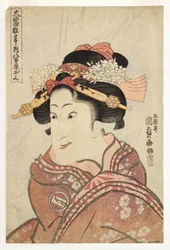 八百屋の娘・役者岩井半四郎1818年頃（版木）
