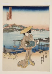 江尻の図」（カラー木版画