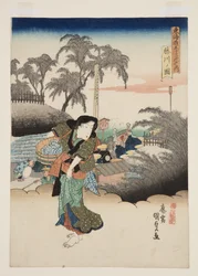 富士川の図」（カラー木版画