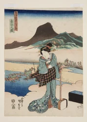 金谷の図」（カラー木版画