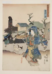 草津の図」（カラー木版画