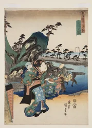 興津の図」（カラー木版画