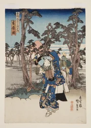 吉原図」（カラー木版画）の眺め