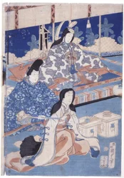 花そろい春の訪れ（色木版画）