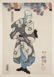 十二代目市村羽左衛門の東野義朗役（錦絵