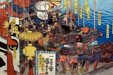 武田信玄 諏訪頼重の陣中を打ち崩す図」1850～51年頃