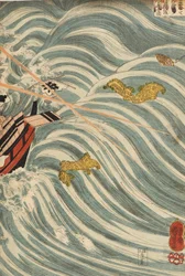 義経の船を攻撃する平の幽霊、1843-1845