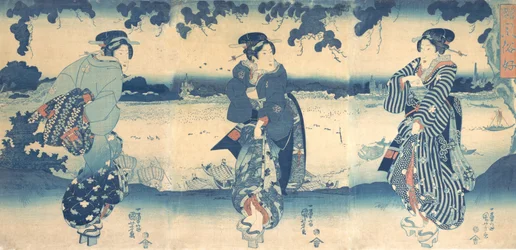 川の近くの女性、カリフォルニア州。 1850年。