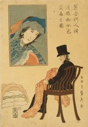横浜での貿易のための英国の商人選別用生地、1861