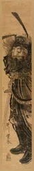 墨書「鬼退治鍾馗」1772-81年頃（カラー木版画）