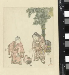 犬を連れた 2 人の男の子