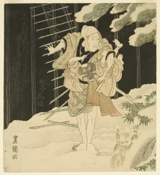 俳優（カラー木版画