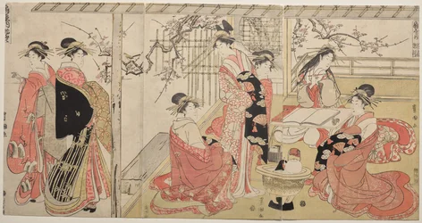 扇屋の花魁春の行楽