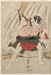 七代目片岡仁左衛門と三代目市川八百造の滝の対決