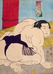 歌川豊国の「相撲取り」木版画