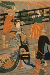 岩亀楼の扇の間で宴を楽しむ諸国の客、1860年