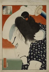 剣を持つ俳優、19世紀半ば（木版画）